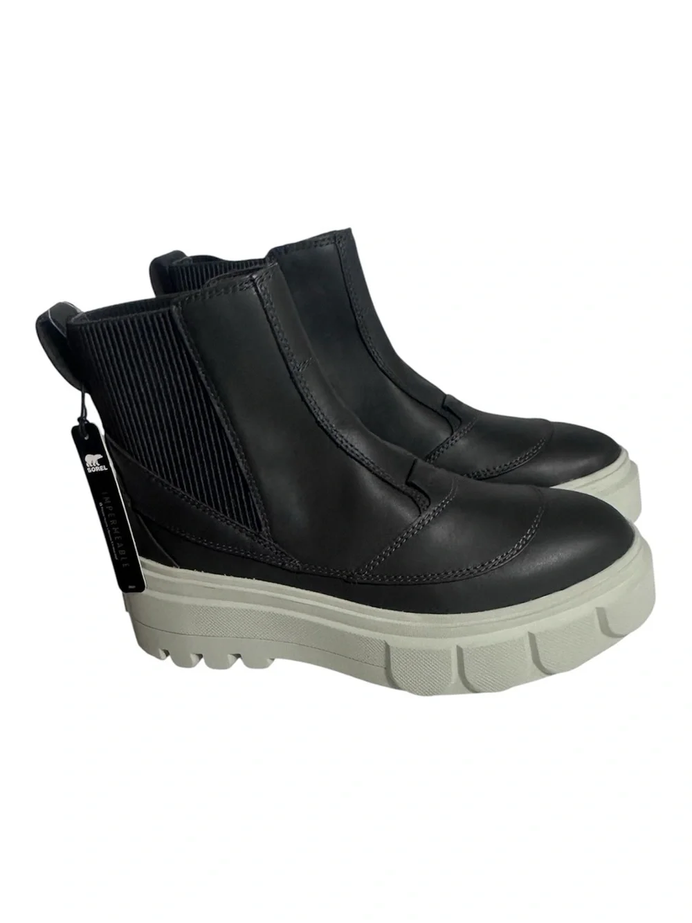 Sorel NWT Caribou X Chelsea boots dark gray waterproof leather women’s 7.5